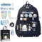 Roffatide Anime Pochacco Kawaii Sac à Dos Avec 12 Accessoires - Cartoon Voyage Esthétique Nouveau Semestre Cadeau - Belle Épingle Antivol Ordinateur Portable Randonnée - Noir