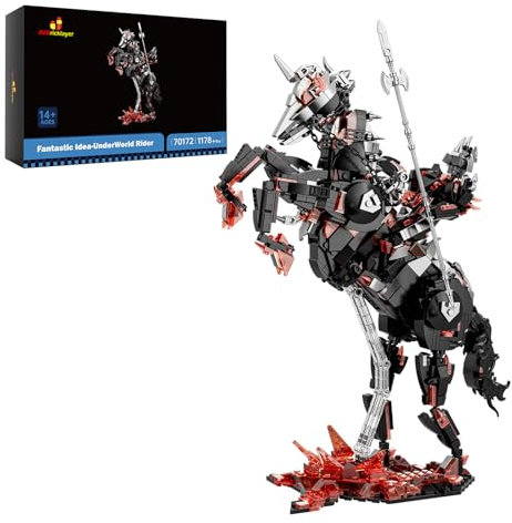 JMBricklayer Dark Rider Mech Building Set 70172, Hell Rider Toy with Magma Base, Mech Action Figure Model Kit Collection, Room Office Decor, Gift for Kids 12+ Boys Girls Adults (1178 PCS)