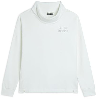 FREDDY - Damen-Sweatshirt Comfort Fit mit Schlauchkragen,, Snow White, XS