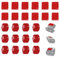 FUIPVGI 24 Pcs Dash Cam Sticky Pads, Double Sided Adhesive Pads for Action Cameras, Dashcams (Red)
