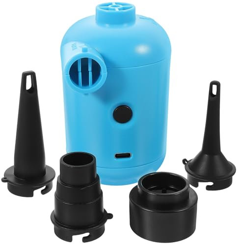 WESIEVYA Pompe à Air Électrique Multifonction Portable USB Bleu, Compresseur d'air Électrique pour Matelas Gonflable, Bateau Pneumatique, Camping Et Usage Domestique