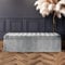 AZ Interiors Royal Furniture Naples Lined Upholstered Ottoman Storage Box, Naples Storage Shoe Bench, End of Bed Bench, Rectangle Coffee Table with Storage (Grey Naples, 4ft6 (137x40x40) CM)