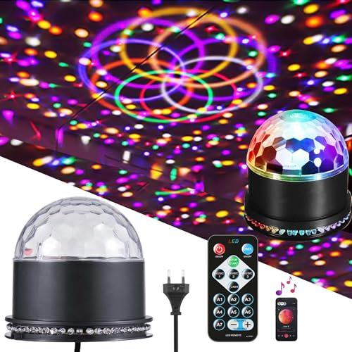 Discokugel,Disco Lights LED,Musikgesteuert DJ Party licht,Ball Lights,RGB Bühnenlichter mit Fernbedienung,Discolicht Partylicht Musikgesteuert,Lichteffekte Diskokugel,Discokugel Partylicht