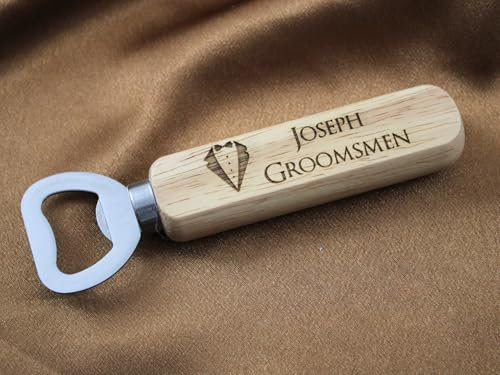 Personalised Groomsmen Best Man Engraved Wooden Bottle Opener