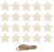 20Pcs Star Wooden Discs with Holes, Unfinished Hanging Craft Door Signs Blank Wood Sign Plain with Hemp Rope Christmas Ornaments Hanging Decorations
