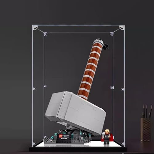Acrylic Display Case, Compatible with Lego 76209 Thor's Hammer Model Set, Dustproof Transparent Display Case, Storage Box (Display Case Only) (Mirror 2mm)