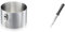 GEFU Tortenring Set: verstellbarer Tortenring TONDO CLIP & Tortenringmesser TONDO - Kuchenring bis 10 cm Höhe, verstellbar 16-30 cm Ø, Edelstahl
