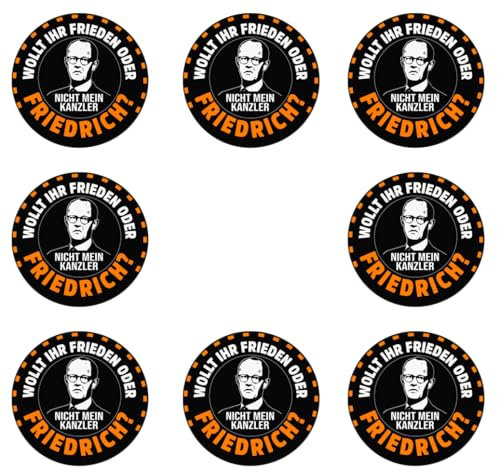 Sammys Shirt Store 24 Stück Aufkleber 4cm rund Wollt Ihr Frieden oder Friedrich CDU Kriegstreiber Sticker Sparpack gut haftend Aktiv Werden 5 cm
