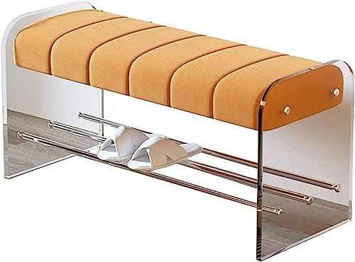 GAGULHAH Schuhschrank, Schuhregal, Schuhwechselhocker, transparente Acrylbank, Schlafzimmer, Türschuh, Schuhbank (Farbe: Grauer Wolf, Größe: 80 cm * 40 cm * 45 cm)