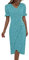 Warehouse Deals Angebote rückläufer Sommerkleid Damen Kurzarm v Ausschnitt Damenkleid Elegante Plissee Tunikakleid Casual Floral Print Dress Ausschnitt Loose Sommerkleid Damen lang
