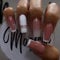 24pcs Long Coffin Press on Nails White French Tip False Nails Ombre Fake Nails Nude Pink Stick on Nails Removable Glue-on Acrylic Nail Tips Spring Summer Accessories for Women