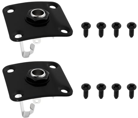 Briny River 2Pcs 1/4 Output Jack Plate Input Jack Socke 35x25x10mm 6.35mm Compatible with Les Paul, Black