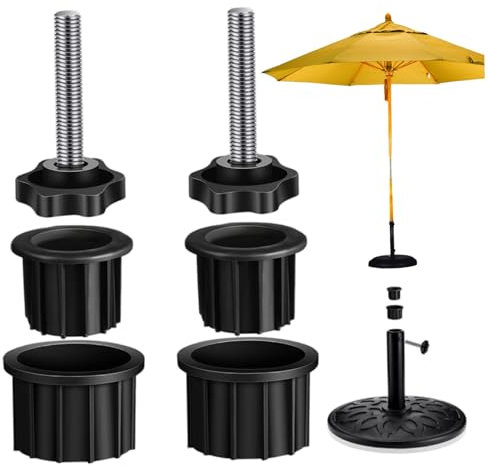 Hbbgdiy 6PCS Parasol Spare Parts Set Heavy Duty Plastic Umbrella Base Fixing Kit with Hole Ring and M8 Screws for Outdoor Patio Garden Yard Deck Umbrella Replacement