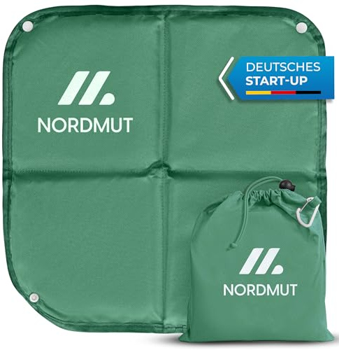 NORDMUT® Leichtes Sitzkissen Outdoor faltbar - Komfortable Sitzunterlage Outdoor - Wasserdichtes Sitzkissen mit zuverlässigen Schutz vor Kälte & Schmutz für Camping, Wandern oder Stadion