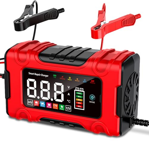10A Carica Batteria per Auto, 12V/24V Caricabatterie Mantenitore