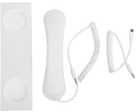 Plyisty Retro-Telefonhörer Typ C, Kabelgebundener Empfänger für 17 16, Strahlungssicherer Telefonhörer mit Rutschfester Basis, Mikrofon-Lautstärkeregelung für Anrufe, PC, Laptop (White)