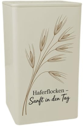 speecheese Hafer Linie Illustration Dose 900ml Haferflocken Frühstück - ideal für Ihre gesunde Morgenroutine, MetallDose 900ml