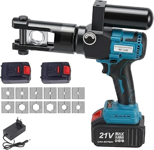 80kn Rechargeable Hydraulic Crimping Tool, 21v Lithium Battery Powered Hydraulic Crimping Tool 10-300mm²Electric Crimping Tool
