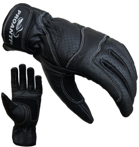 PROANTI Damen Motorradhandschuhe Damen Leder Motorrad Handschuhe - Größe M