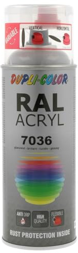 Dupli-Color 506512 RAL-Acryl-Spray 7036, 400 ml, Platingrau Glanz