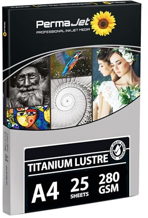 PermaJet Titanium Lustre 280gsm | A4 25 Sheets | Metallic/Lustre Photo Inkjet Paper