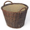 WEIDENPROFI Weidenkorb dunkel, Holzkorb aus Weide mit Jute, rund ca. Ø 48 cm x 35 cm hoch