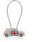 RACEFOXX Schlüsselanhänger, Anhänger, Schlüssel, Autoschlüssel, Autoanhänger, mit Stahlseil, Union Jack, für MINI Fahrer