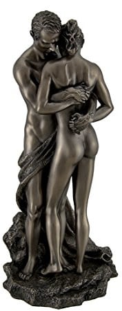 Zeckos The Lovers Bronze Finish Loving Berühren Paar Nude Statue