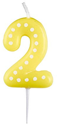 Amscan 9900912 - Zahlenkerze 2, Höhe 6,5 cm, Tortenkerze, Kuchendekoration, Geburtstag, Dekoration (sortiert)
