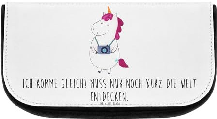 Mr. & Mrs. Panda Kosmetiktasche Einhorn Fotograf - Geschenk, Einhörner, Schminktasche Klein, Einhorn Deko, Schminktasche, Kosmetiktaschen Damen,