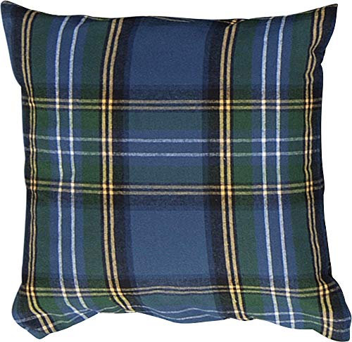 Erwin Müller Kuschel-Kissenbezug, Kissenhülle blau-grün Größe 40x40 cm - hautsympathisch, atmungsaktiv, samtweich, 100% Baumwolle, mit Knopfverschluss