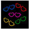 Knicklicht Herzbrille - Brille in Herzform (25er Party-Set) im 6-Farb-Mix leuchtend - für Party, Disko, Festival, Geburtstag oder Karneval - lange Leuchtdauer