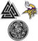 FaithHeart Valknut Viking Norse Moral Patches 3 Stück Viking Oding Klettverschluss