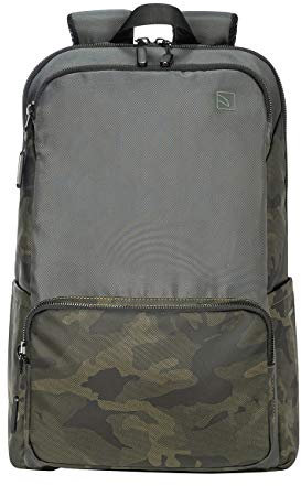 Tucano - Terras Camouflage Zaino Porta PC, Computer, Laptop 15.6 pollici, compatibile con MacBook PRO 16, Design Contemporaneo, Uomo e Donna, Verde