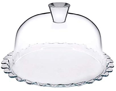 SWEET HOME Glaskuchenplatte mit Glaskuppel cod.PC00630LU cm 15,8h diam.26,4 by Varotto & Co.