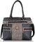 irisaa Handtasche Damen Shopper Mittelgroß Schultertasche Multifunktionale Henkeltasche Umhängetasche mit Abnehmbarem Schulterriemen und vielen Fächern, Damen Tasche:Schwarz Braun
