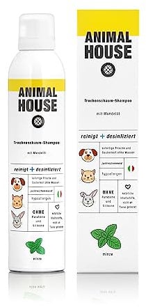 Animal House – Trockenshampoo-Mousse – hypoallergen – für alle Rassen geeignet – frei von chemischen Wirkstoffen – hergestellt in Italien – pflegend – natürlich – (Minze)