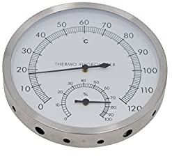 Saunathermometer Hygrometer aus Edelstahl - 2 in 1 Kombi