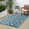 FAB HAB Outdoor-Teppich - wetterfest, farbecht, wendbar - recycelter Premium-Kunststoff - Vintage Boho Kelim - Terrasse, Balkon, Garten, Flur, Bad - Kunststoffteppich Lhasa Türkisgrün, 120x180 cm