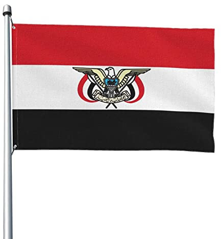 FNQKMLEP Jemen-Flagge, 1,2 m x 1,8 m, Flaggen mit Ösen, einfach zu demontieren, faltbar und einfach zu verstauen, für Outdoor-LKW, Heimdekoration, Party, Einheitsgröße