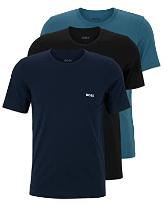 BOSS Mens TShirtRN 3P Classic Three-Pack of Underwear T-Shirts in Cotton Jersey