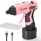 GoGonova Pistola Colla a Caldo Senza Fili, USB Ricaricabile, 15s Riscaldamento Rapido, 25 Pcs 7×100mm Colla Stick, per Fai da e Progetti Artigianali, Casa Riparazioni, Rosa