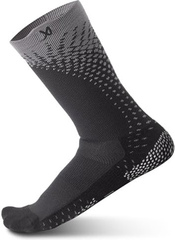 LUX Sports V2 Rutschfeste Fussball- und Sportsocken Schwarz mit Anti-Rutsch-Pads - Grip Socken - Basketball, Laufen, Volleyball, Wandern, Fussball Socken - Unisex