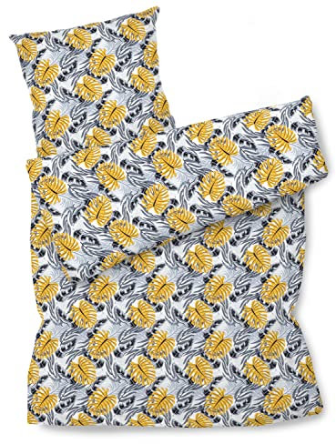 Amilian Bettwäsche Set Bettgarnitur 140x200 cm für Sommer und Winter mit Hotelverschluss 1x Bettbezug: 140 x 200 cm und 1x Kopfkissenbezug 80x80 cm