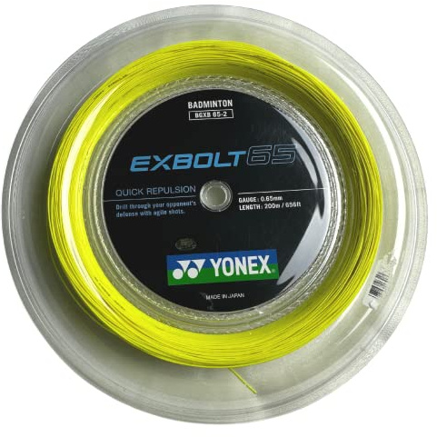 YONEX BG Exbolt 65 Badminton-Schnur, gelb, 200 m