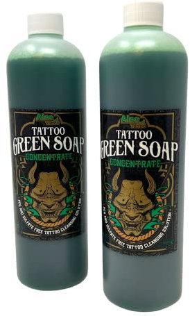 2 x Aloe Green Soap Concentrate 0.5 L for 10 Litres - Green Soap - Wipe Tattoo / Clean - INKgrafiX® Germany - Professional Studio - IG60457 - Vegan