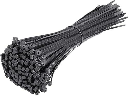 Black Cable Ties, 250mm x 2.5mm, Pack of 100, 10 Premium Nylon Zip Ties Multi-Purpose Plastic Tie Wraps Secure Self-Locking Mechanism for Home, Garden, Office and DIY by AAN