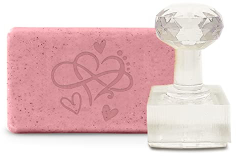 CRASPIRE Molde para Hacer Jabón, Sello de Corazón de Amor, Sello de Repujado Hecho A Mano para Boda, Jabón, Arcilla, Galletas, Gomitas, Manualidades, Proyectos, Bricolaje, Regalo de Despedida