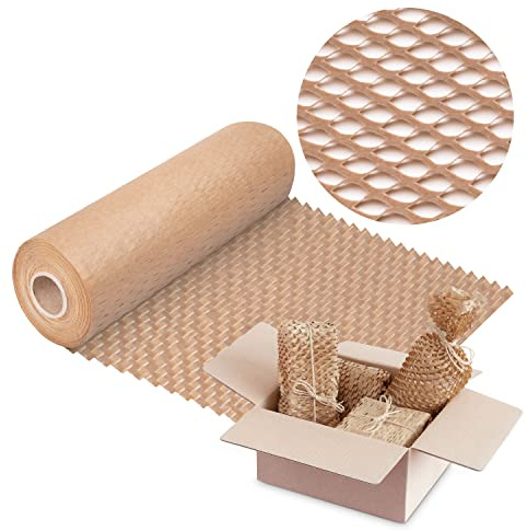 V1 TRADE Verpackungspapier Rolle – Wabenpapier 30 cm x 25 m – 90 g/m²