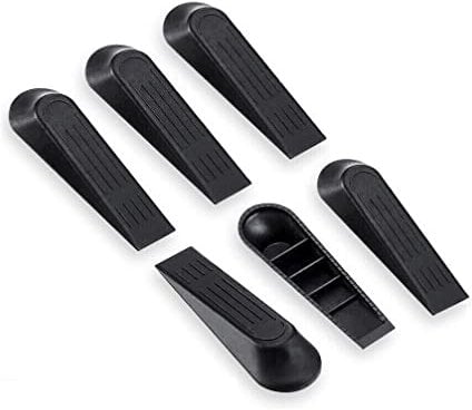 6 Pack Door Stoppers Door Wedges Door Stop, Durable Plastic, for Homes and Offices - Black